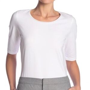 BOSS Emmsi Half Sleeve Cotton Top White XS NWT Tee Blouse
